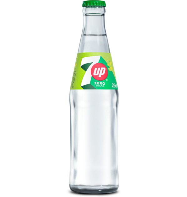 7UP Zero Sugar Glass Bottle Flaske 250ml